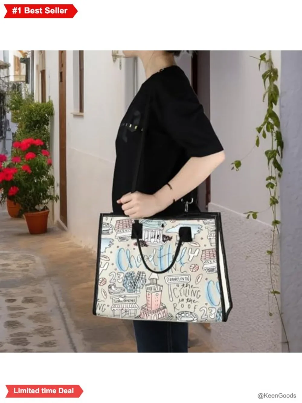 Canvas Tote Bag Reusable Grocery Waterproof Shoulder Travel